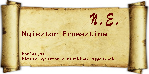 Nyisztor Ernesztina névjegykártya